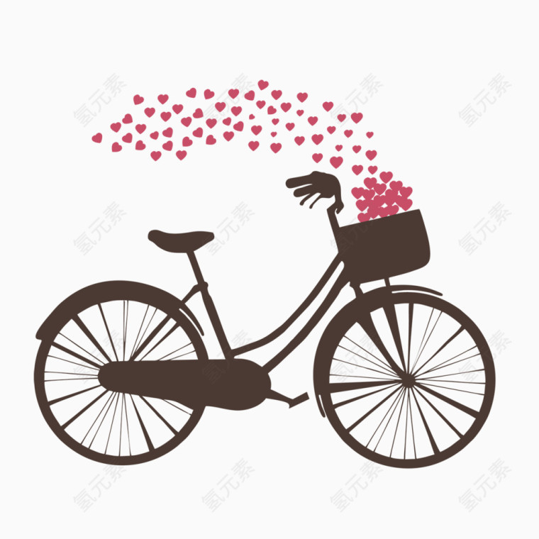 飘洒花瓣的自行车