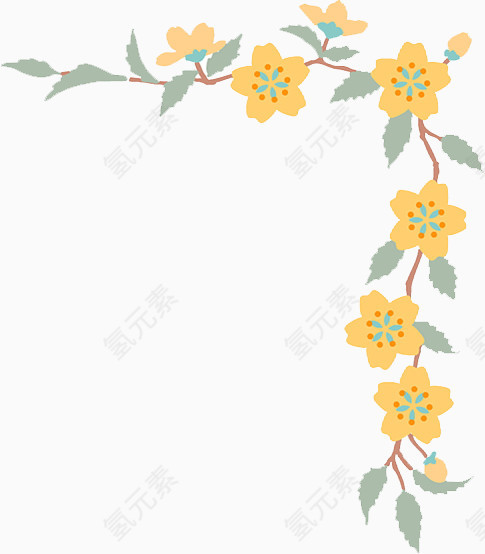 黄色花朵装饰