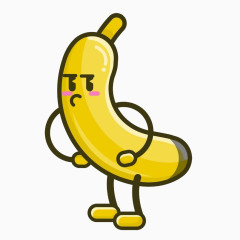 卡通黑色线条水果香蕉