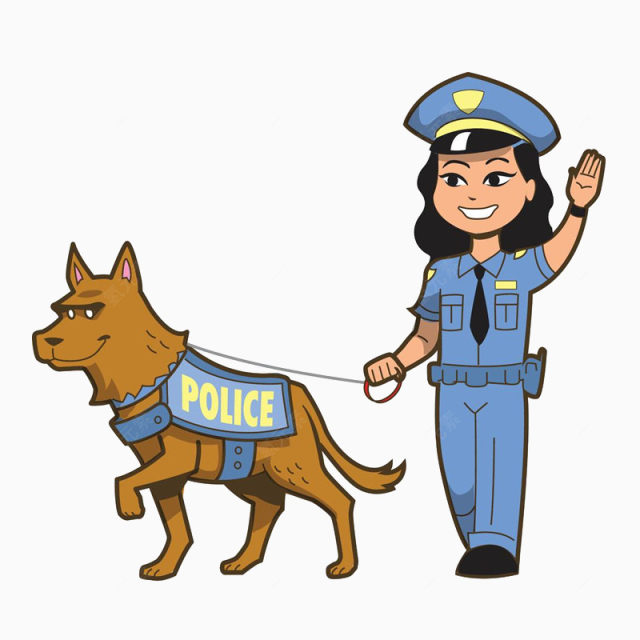 卡通女警察和警犬下载