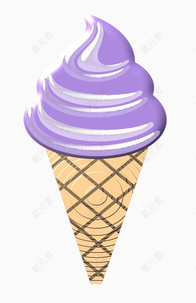 紫色立体冰淇淋
