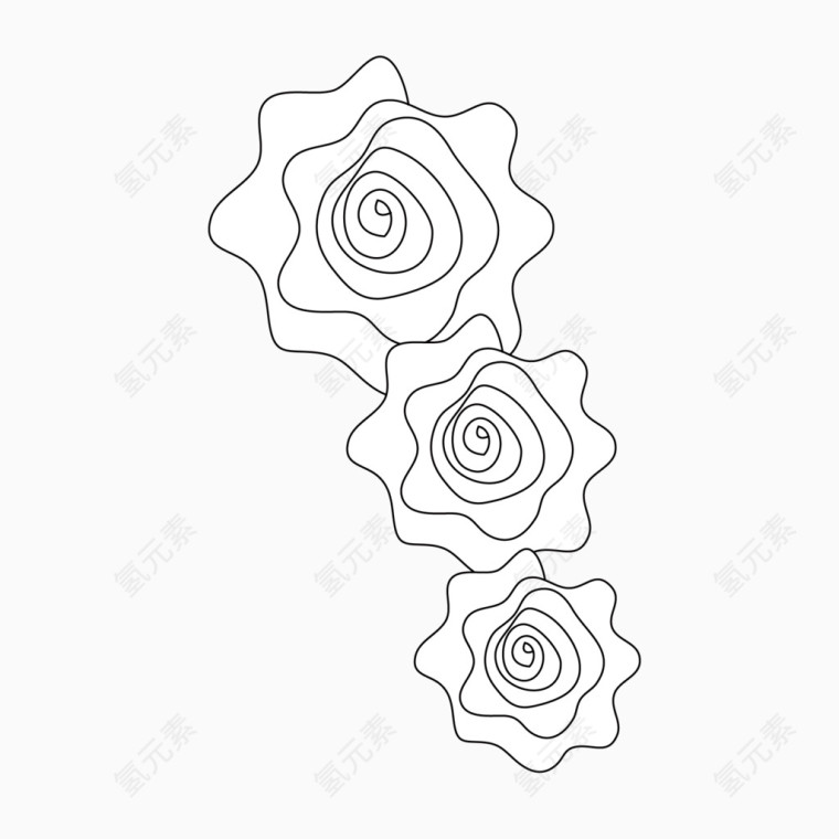 线条玫瑰花