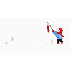 小朋友在玩雪