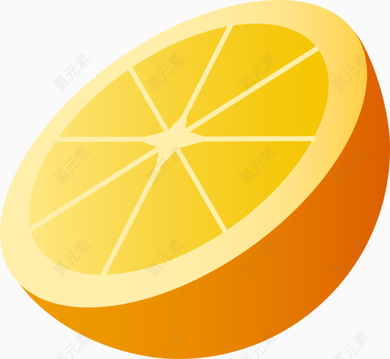 卡通一半的橙子