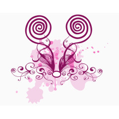 紫色花纹墨迹