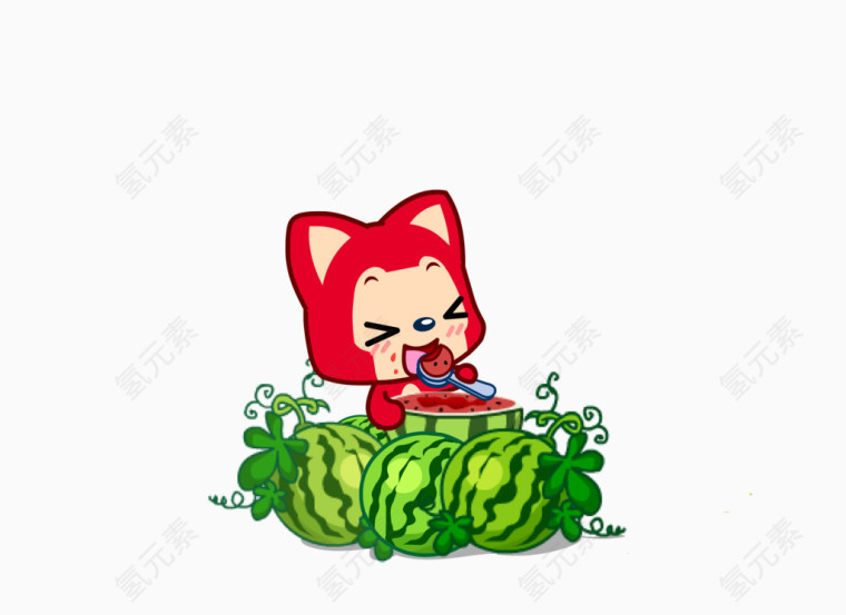 吃西瓜的狐狸