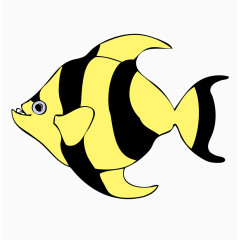 卡通手绘黄色的小鱼