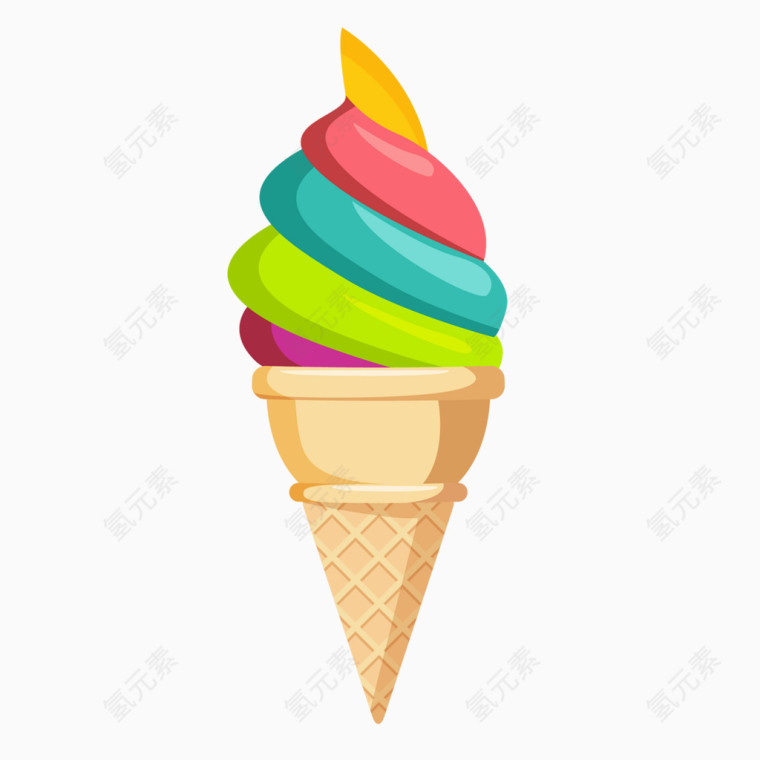 彩虹色脆皮冰淇淋