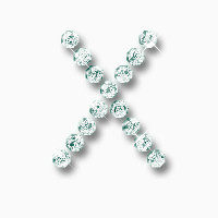 绿宝石水钻字母X
