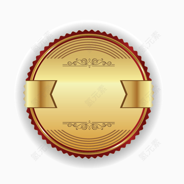 金色圆形徽章标志素材