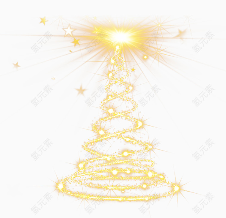 金色圣诞树轨迹光