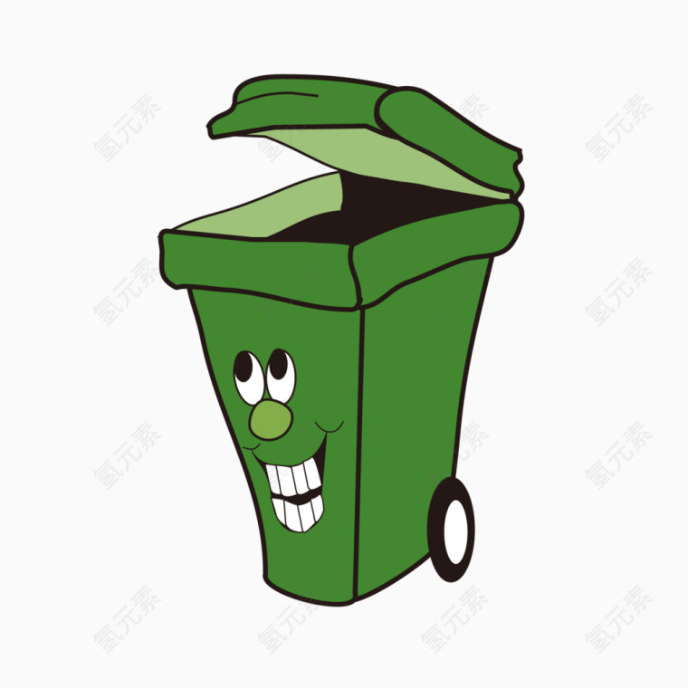 创意绿色垃圾桶