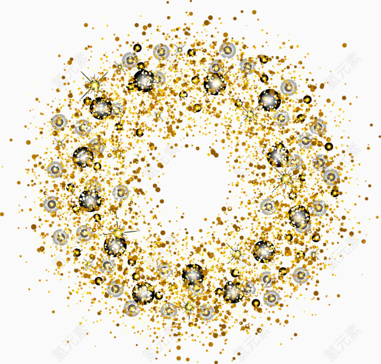 金色粒子亮片圆圈