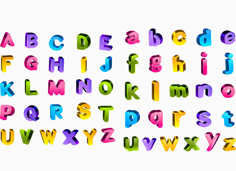 3D立体彩色字母下载