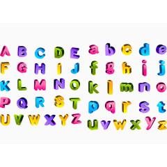 3D立体彩色字母