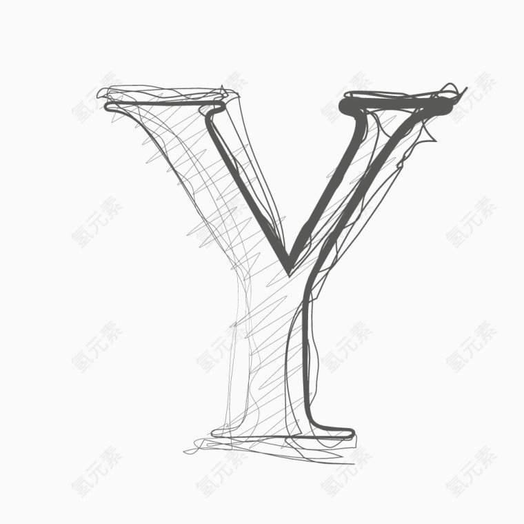 铅笔绘制字母Y