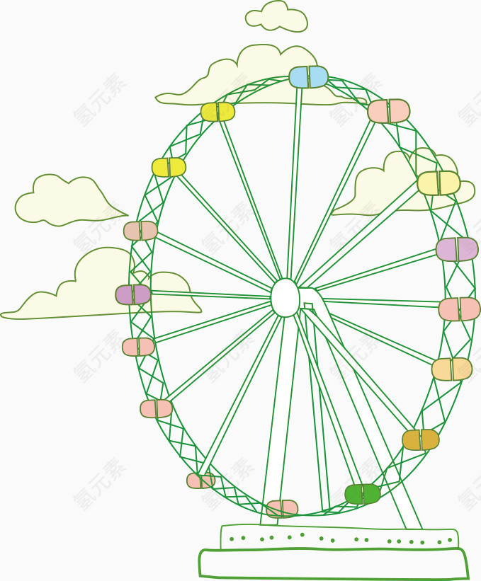 卡通彩色摩天轮