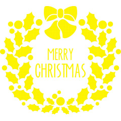 圣诞节快乐英文字体黄色