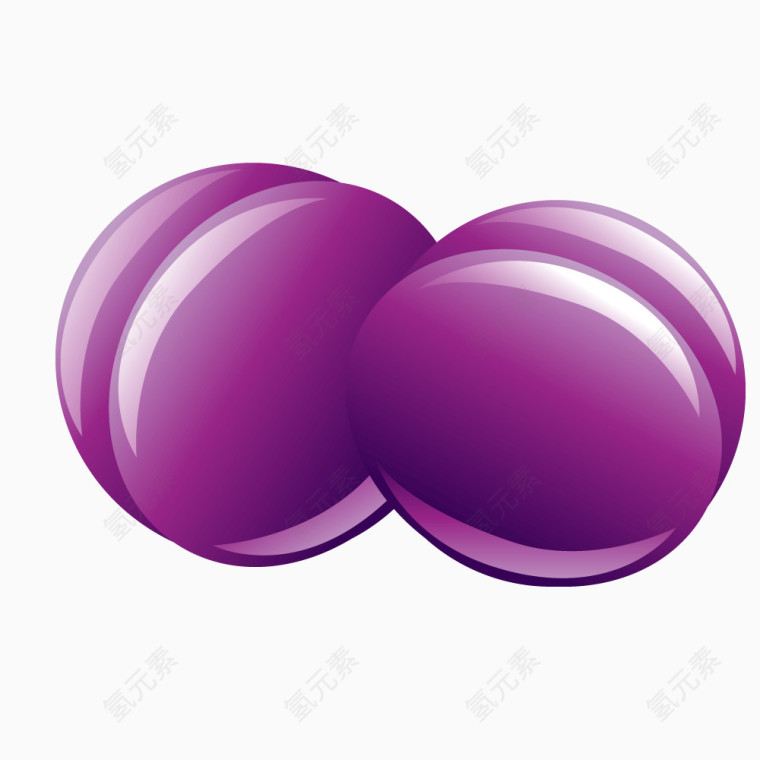 紫色立体桃子