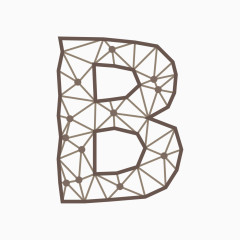 线框三角形几何字母B