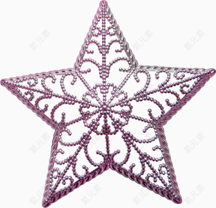 金属紫色星星装饰品