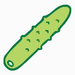 卡通手绘黄瓜蔬菜图标 