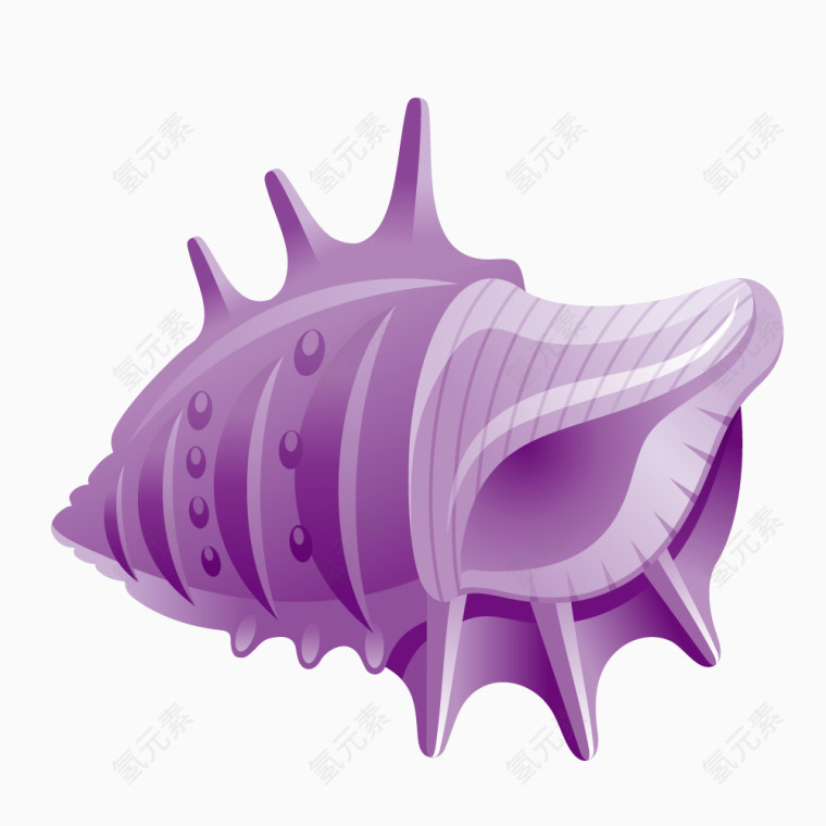 卡通紫色海螺
