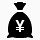 钱袋日元简单的黑色iphonemini图标