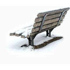 雪里的长凳子