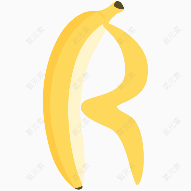 卡通蔬菜水果字母R