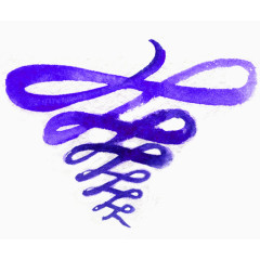 紫色丝带漂浮元素