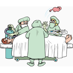 恐怖医生做手术矢量素材卡通