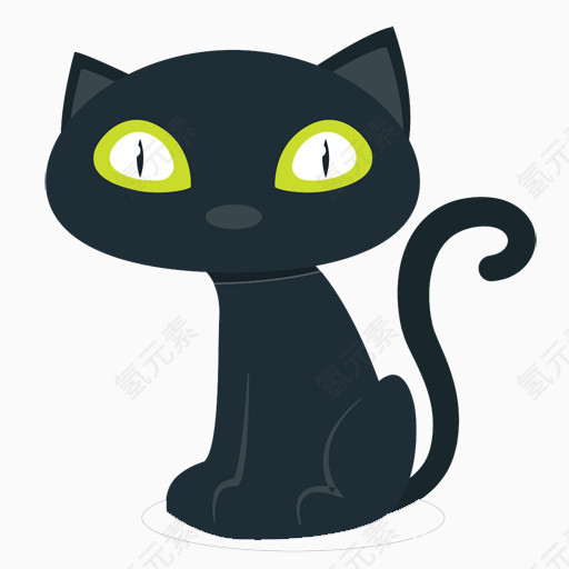 瞪大眼睛的黑猫