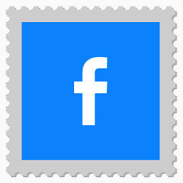 脸谱网Postage-stamps-style-social-media-icons