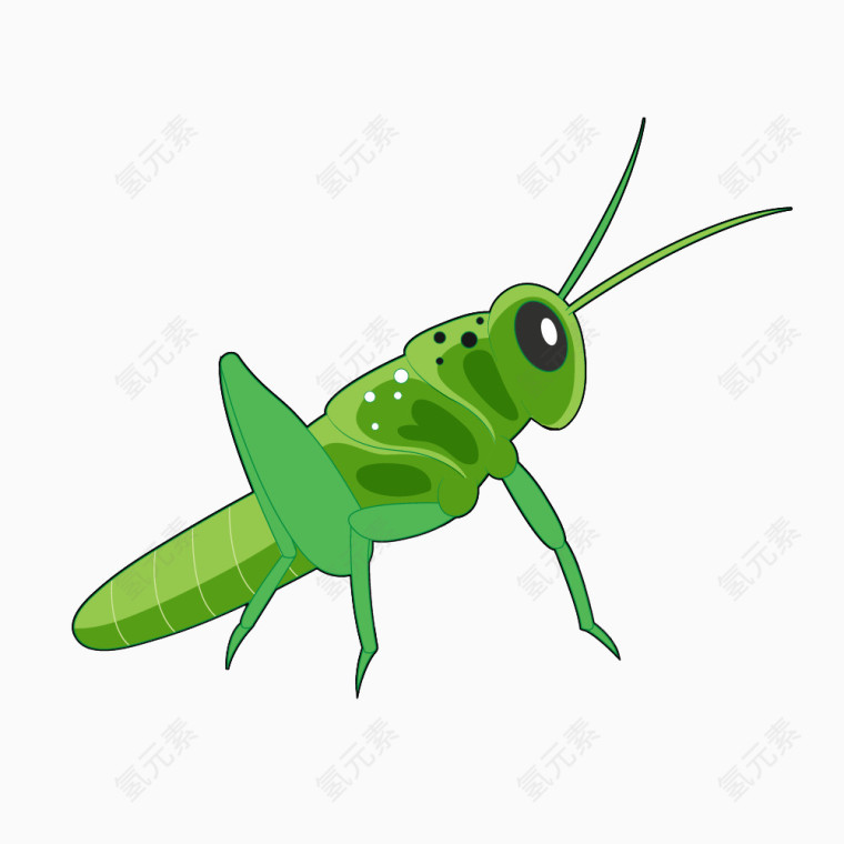 绿色卡通蝗虫