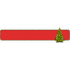 红绿条纹相间的带有圣诞树的促销标签框