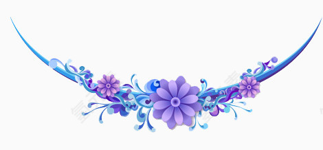 边框 横条 紫色 花朵
