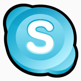 SkypeSkype的蓝色三维卡通图标