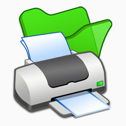 文件夹绿色的打印机图标