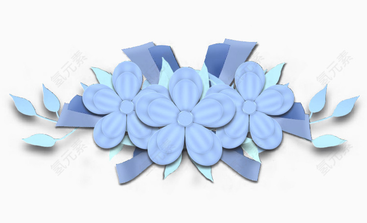 蓝色花瓣装饰