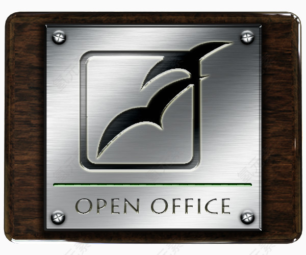 开放办公室木材和金属