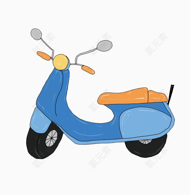 蓝色电动摩托车素材