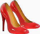 红色女款高跟鞋