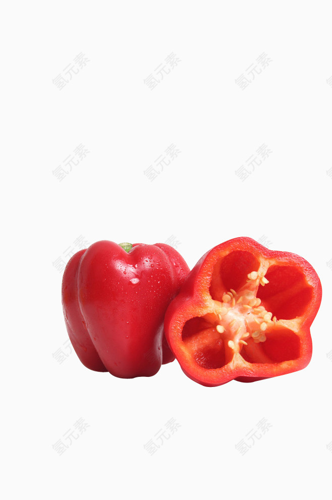 红色红辣椒蔬菜切开的辣椒
