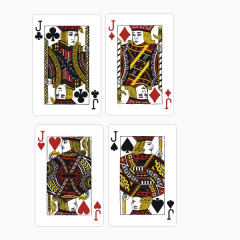 扑克牌 4花色 字母J
