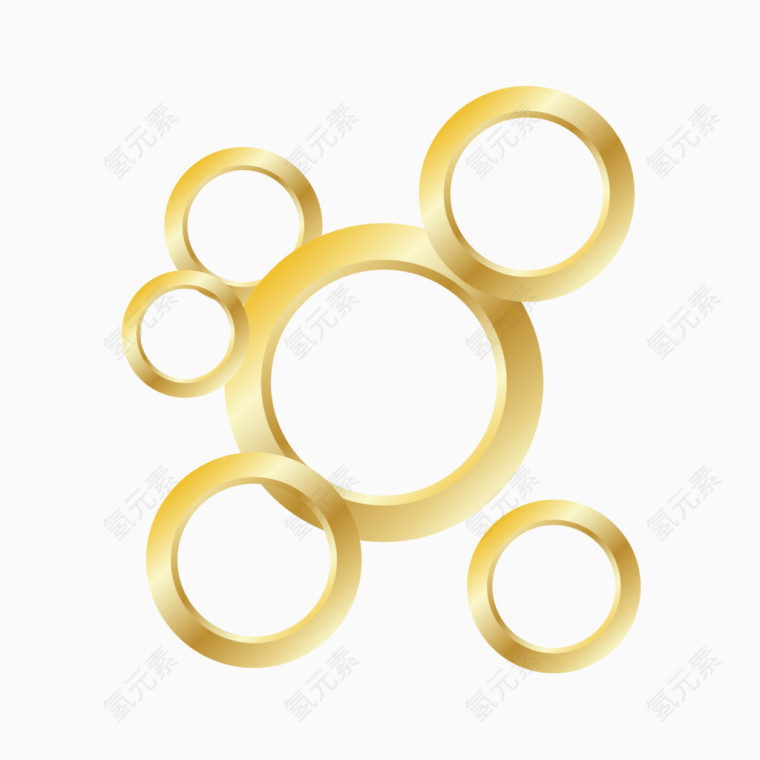 金色立体圆圈