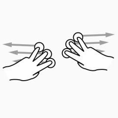 三个手指分裂gestureworks-icons