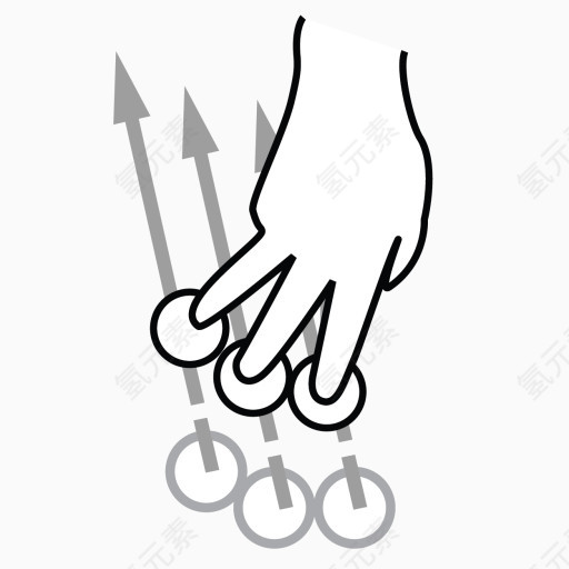 三个手指刷卡gestureworks-icons
