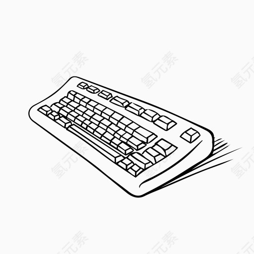 电脑类装置钥匙板键盘PC型打字机写意