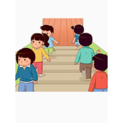 上下楼梯的小孩